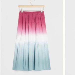 Anthropologie Tiered Midi Skirt Tie Dye 50% OFF!